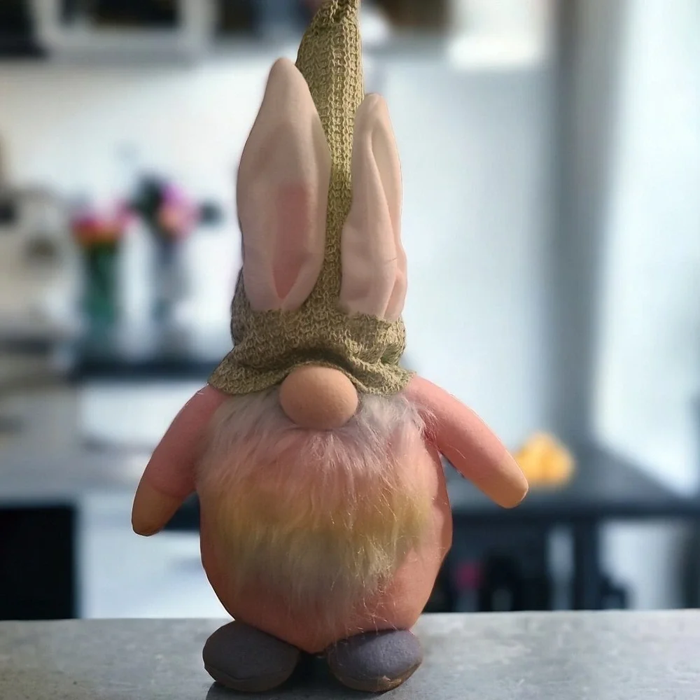 Easter Gnome‎ Bunny Rabbit Plush Figurine Tabletop Decor 16